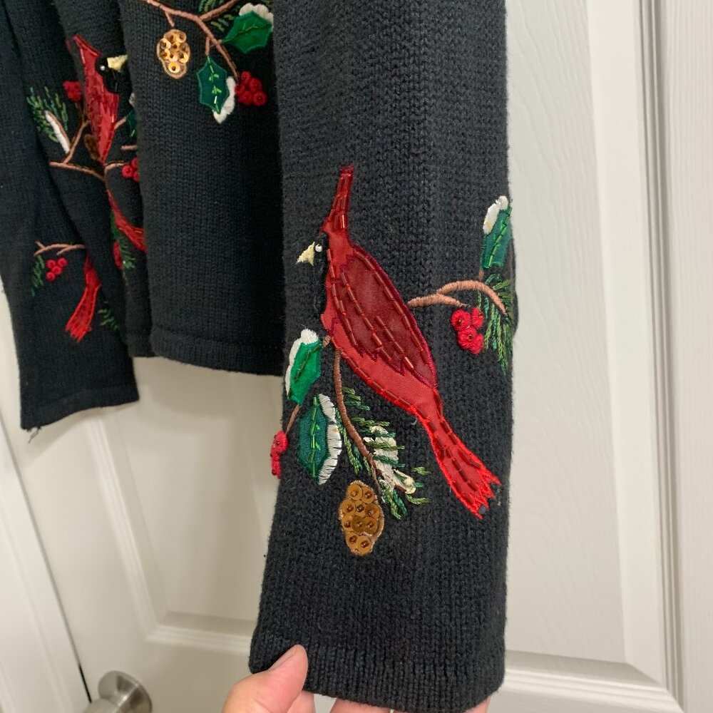 Tiara International Vintage Women's Red Cardinal Sweater, Size M - Picture 5 of 6